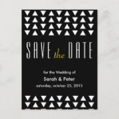 三角形モダンウェディング日付ポストカードの保存 案内ポストカード (正面)