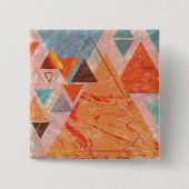 三角形モダンデザイン – ジオメ芸術的トリ 缶バッジ (正面)