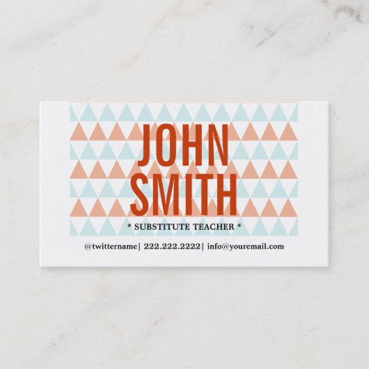 三角形モダン代替先生名刺 名刺 (正面)