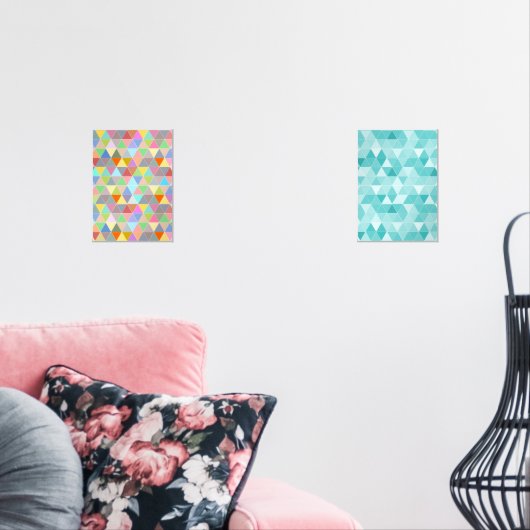 三角形モダン抽象芸術アートウォールポスターセット2 (リビング)