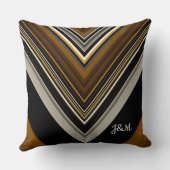 三角形モダン抽象芸術及びモノグラカスタムム クッション (裏面)