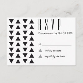 三角形モダン結婚式RSVP 出欠カード