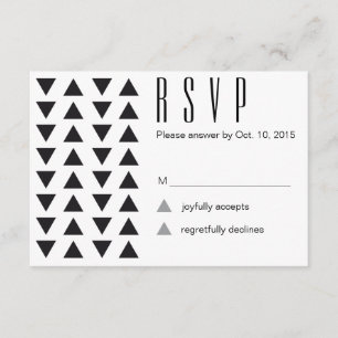 三角形モダン結婚式RSVP 出欠カード