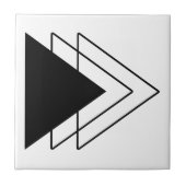 三角形モダン黒ミニマル幾何学模様 タイル (正面)