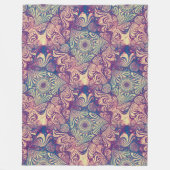 三角形ラビリンスマンダラシームレスパターン1 フリースブランケット (正面)