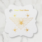 三角形不気味金ゴールドグレイのくもの巣クモ フェイバータグ (正面)