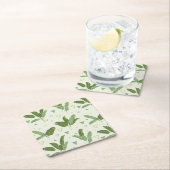 三角形付きバナナリーフ2 スクエアペーパーコースター (インサイチュ)