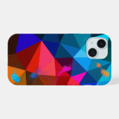 三角形抽象芸術とデイジー iPhone 15ケース (裏面横)