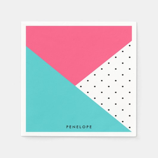 三角形抽象芸術パターン スタンダードカクテルナプキン (正面)