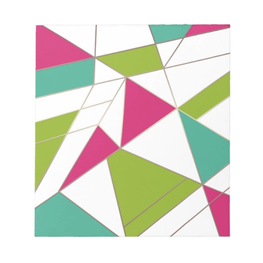 三角形抽象芸術プリント幾何学モード ノートパッド (正面)