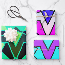 三角形抽象芸術 ラッピングペーパーシート