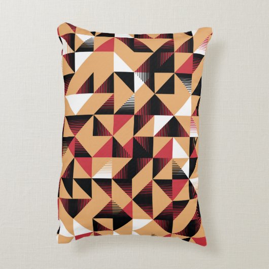 三角形抽象芸術、レトロエレガント美しい。 アクセントクッション (裏面(縦))