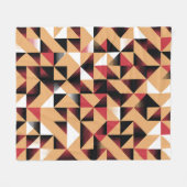 三角形抽象芸術、レトロエレガント美しい。 フリースブランケット (正面(横))