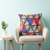 三角形鮮やか(ばちゃばちゃ)跳ねるアート クッション (椅子)