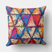 三角形鮮やか(ばちゃばちゃ)跳ねるアート クッション (裏面)