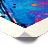 三角形鮮やか(ばちゃばちゃ)跳ねるアート ポスター (角)