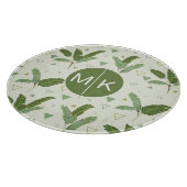 三角形|のモノグラムが付いているバナナの葉 カッティングボード (角)