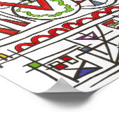 三角形 – バウハモダンウス幾何学的インクアート ポスター (角)