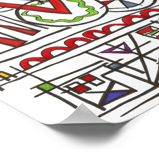 三角形 – バウハモダンウス幾何学的インクアート ポスター (角)