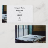 三角形、定規、コンパス – プラチナ仕上げ 名刺 (正面/裏面)