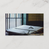 三角形、定規、コンパス – プラチナ仕上げ 名刺 (裏面)