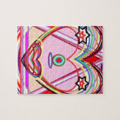 三角形-愛、キス、星の中のハート ジグソーパズル (横)