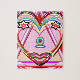 三角形-愛、キス、星の中のハート ジグソーパズル