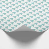 三角形 – 白のライトブルー緑 ラッピングペーパー (角)