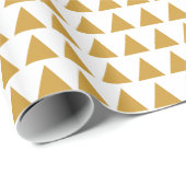 三角形 – 白の金ゴールド茶色 ラッピングペーパー (ロールコーナー)