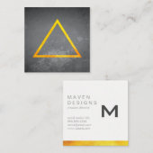 三角形/黄金のテクスチャ/石板 スクエア名刺 (正面/裏面)