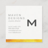 三角形/黄金のテクスチャ/石板 スクエア名刺 (裏面)