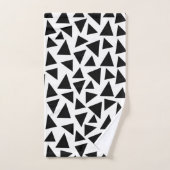 三角形（黒） バスタオルセット (ハンドタオル)