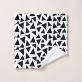 三角形（黒） バスタオルセット (ウォッシュタオル)