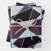 三角形 黒 灰色 白 マルーン アブストラクト ラッピングペーパーシート (インサイチュ)