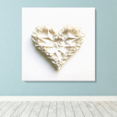 三角折り紙ハート キャンバスプリント (インサイチュ (ウッドフロア))