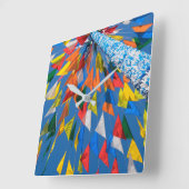 三角旗飾り スクエア壁時計 (傾斜)