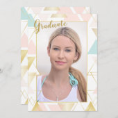 三角枠写真卒業招待状 招待状 (正面/裏面)
