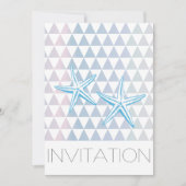 三角模様モダンのヒトデの結婚式が招待される 招待状 (正面)