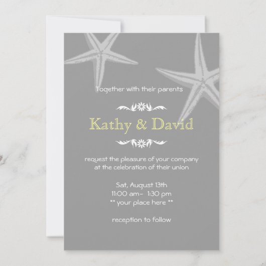 三角模様モダンのヒトデの結婚式が招待される 招待状 (裏面)