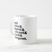 三角法の6つの三角関数 コーヒーマグカップ (正面左)