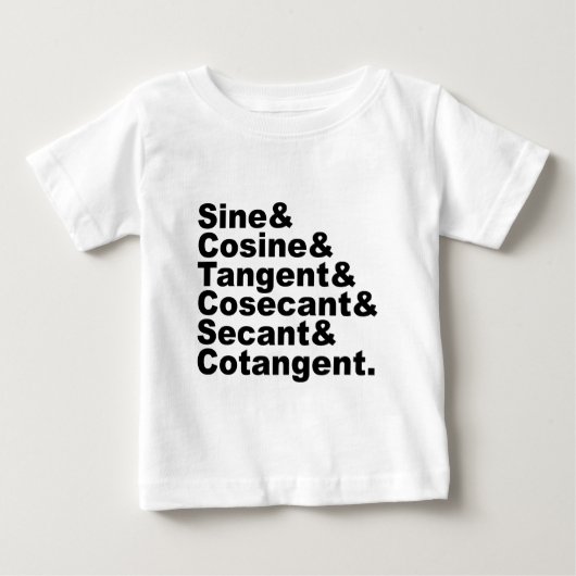 三角法の6つの三角関数 ベビーTシャツ (正面)