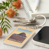 三角波の石のヴィンテージ旅行ポスター キーホルダー (正面右)