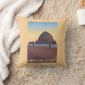 三角波の石のヴィンテージ旅行ポスター クッション (ブランケット)