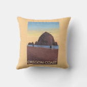 三角波の石のヴィンテージ旅行ポスター クッション (裏面)