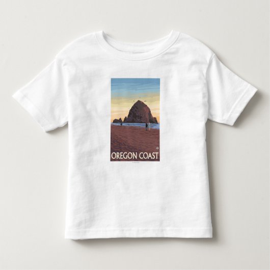 三角波の石のヴィンテージ旅行ポスター トドラーTシャツ (正面)