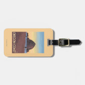 三角波の石のヴィンテージ旅行ポスター ラゲッジタグ (正面横)