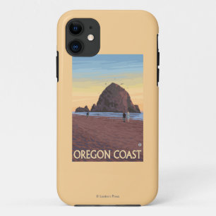 三角波の石のヴィンテージ旅行ポスター iPhone 11 ケース