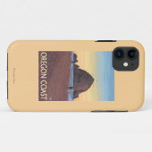 三角波の石のヴィンテージ旅行ポスター Case-Mate iPhoneケース (裏面(横))
