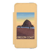 三角波の石のヴィンテージ旅行ポスター INCIPIO iPhoneウォレットケース (フォリオ 正面)