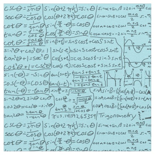 三角測定(Trigonometry)用チェックシート（青） ファブリック (クローズアップ)